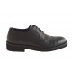 Men's laced shoe with captoe in black leather