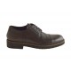 Men's laced shoe with captoe in brown leather