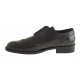 Zapato derby con cordones y punta de ala para hombre en charol y piel negra - Tallas disponibles:  36, 49