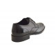 Herrenderbyschuh mit Schnürsenkel und Flügelkappe aus schwarzem Leder und Lackleder - Verfügbare Größen:  36, 49