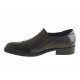 Herrenschuh mit Gummibändern und Flügelkappe aus schwarzem Leder und Lackleder - Verfügbare Größen:  48, 49, 50, 51