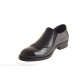 Herrenschuh mit Gummibändern und Flügelkappe aus schwarzem Leder und Lackleder - Verfügbare Größen:  48, 49, 50, 51