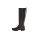 Woman's boot with zipper and buckle in black leather heel 3 - Available sizes:  32