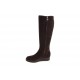 Damenstiefel mit Reißverschlüssen und Quasten aus dunkelbraunem Wildleder Keilabsatz 3 - Verfügbare Größen:  42
