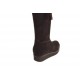 Woman's boot with zippers and tassels in dark brown suede wedge heel 3 - Available sizes:  42