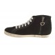 Chaussure haute avec lacets, fermeture éclair et strass en daim noir talon compensé 1 - Pointures disponibles:  32