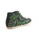 Stiefelette mit Schnürsenkel und Reißverschluss und Strass Wildleder grün - Verfügbare Größen:  32, 33