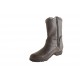 Botines para mujer con cremallera y hebilla en piel gris pardo tacon 3 - Tallas disponibles:  32