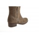 Woman's ankle boot with zippers and buckle in beige suede heel 3 - Available sizes:  32