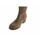 Woman's ankle boot with zippers and buckle in beige suede heel 3 - Available sizes:  32