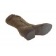 Woman's ankle boot with zippers and buckle in beige suede heel 3 - Available sizes:  32