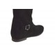 Woman's boot with zipper and buckle in black suede heel 1 - Available sizes:  32
