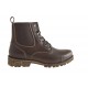 Stivaletto da uomo con stringhe ed elastici in pelle marrone