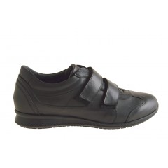 Chaussure sportif pour hommes avec velcro en cuir noir - Pointures disponibles:  37