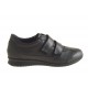 Chaussure sportif pour hommes avec velcro en cuir noir