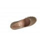 Decolté da donna con borchie con plateau in pelle taupe tacco 10 - Misure disponibili: 42