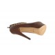 Chaussure à plateforme avec goujons et fermeture éclair en cuir marron talon 15 - Pointures disponibles:  42