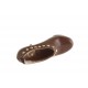 Zapato cerrado con plataforma, tachuelas y cremallera en piel color marrón tacon 15 - Tallas disponibles:  42