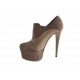 Chaussure à plateforme avec elastiques en daim et cuir verni beis talon 15 - Pointures disponibles:  42