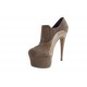 Chaussure à plateforme avec elastiques en daim et cuir verni beis talon 15 - Pointures disponibles:  42