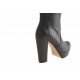 Damenstiefel mit Reißverschluß und Plateau aus schwarzem Leder Absatz 10 - Verfügbare Größen:  42