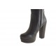 Damenstiefel mit Reißverschluß und Plateau aus schwarzem Leder Absatz 10 - Verfügbare Größen:  42
