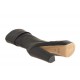 Stivale con cerniera e plateau in pelle nero -  