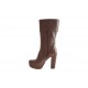 Bota para mujer con cremallera y plataforma en piel color marron tacon 10 - Tallas disponibles:  42