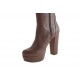 Bota para mujer con cremallera y plataforma en piel color marron tacon 10 - Tallas disponibles:  42
