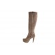 Bottes avec fermeture éclair et plateforme en daim beis talon 10 - Pointures disponibles:  42