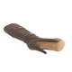 Bota para mujer con cremallera, hebillas y plataforma en piel color taupe tacon 10 - Tallas disponibles:  42