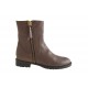 Botines para mujer con cremallera en piel marron tacon 3
