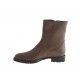 Bottines pour femmes avec fermeture éclair en cuir brun talon 3 - Pointures disponibles:  32