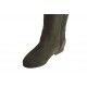 Woman's boot with zipper and buckle in green suede heel 1 - Available sizes:  32