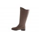 Woman's boot with zipper in taupe brown leather heel 2 - Available sizes:  32