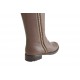 Woman's boot with zipper in taupe brown leather heel 2 - Available sizes:  32