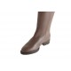 Woman's boot with zipper in taupe brown leather heel 2 - Available sizes:  32