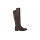Woman's boot with zipper in dark brown suede heel 2 - Available sizes:  32