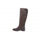 Bottes avec fermeture avec fermeture éclair en daim et cuir marron foncé talon 2 - Pointures disponibles:  32