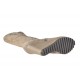 Woman's boot with zipper in taupe suede, patent leather and leather wedge heel 9 - Available sizes:  42