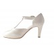 Decolte abierto con plataforma y cinturon Charleston en piel perlada de color marfil - Tallas disponibles:  45, 46