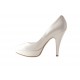 Decolte con plataforma en piel de color marfil perflado con tacon 11 - Tallas disponibles:  44, 45