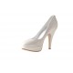 Decolte con plataforma en piel de color marfil perflado con tacon 11 - Tallas disponibles:  44, 45