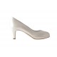Platform pump in pearled ivory leather heel 6 - Available sizes:  31, 46