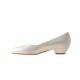Escarpin en cuir ivoire perlé talon 3 - Pointures disponibles:  31, 32, 33