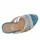 Zapatilla sabot de plataforma en piel colo turquesa y plateado metalizado - Tallas disponibles:  42