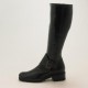 Damenstiefel mit Reißverschluß und Schnalle aus schwarzem Leder Absatz 3