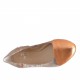 Woman's ballerina with elastic band in beige suede and copper printed leather heel 1 - Available sizes:  32