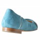 Bailarina para mujer con elastico en gamuza y piel imprimida azul claro tacon 1 - Tallas disponibles:  32