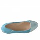 Bailarina para mujer con elastico en gamuza y piel imprimida azul claro tacon 1 - Tallas disponibles:  32